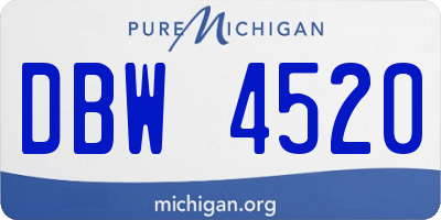 MI license plate DBW4520