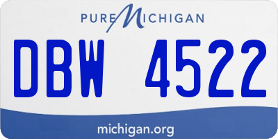 MI license plate DBW4522