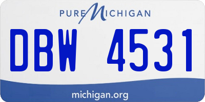 MI license plate DBW4531