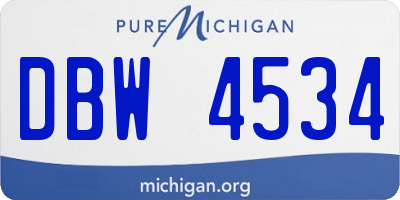 MI license plate DBW4534