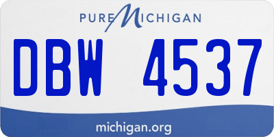 MI license plate DBW4537