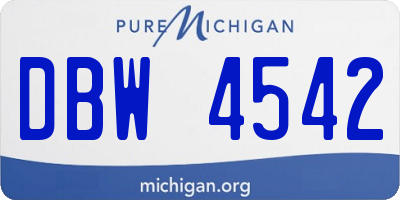 MI license plate DBW4542