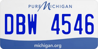 MI license plate DBW4546