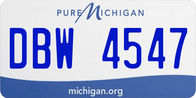 MI license plate DBW4547