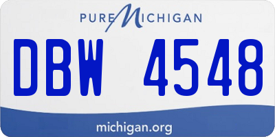 MI license plate DBW4548