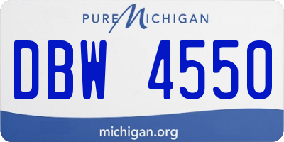 MI license plate DBW4550