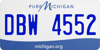 MI license plate DBW4552