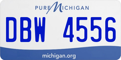MI license plate DBW4556
