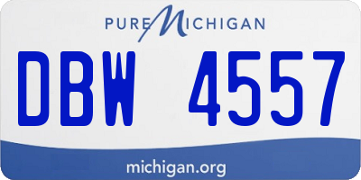 MI license plate DBW4557