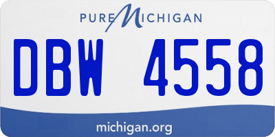 MI license plate DBW4558