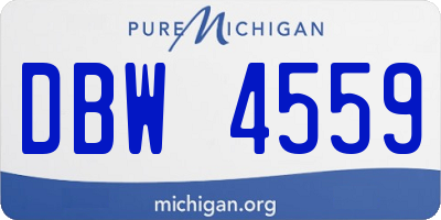 MI license plate DBW4559
