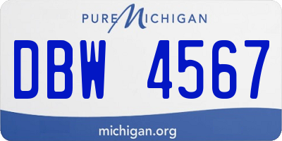 MI license plate DBW4567