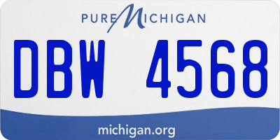 MI license plate DBW4568