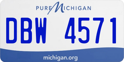 MI license plate DBW4571
