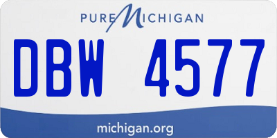 MI license plate DBW4577