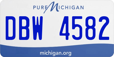 MI license plate DBW4582