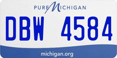 MI license plate DBW4584