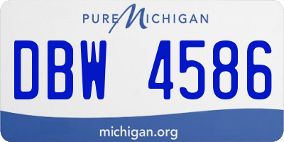 MI license plate DBW4586