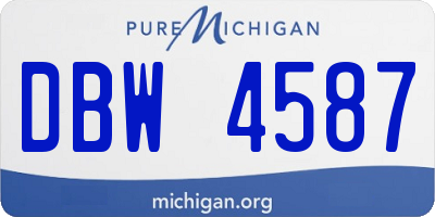 MI license plate DBW4587