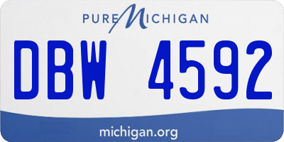 MI license plate DBW4592