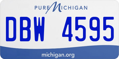MI license plate DBW4595