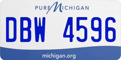 MI license plate DBW4596