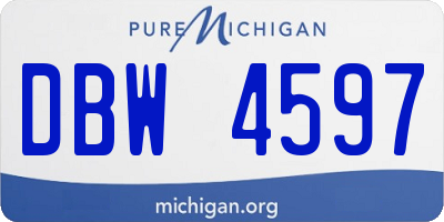 MI license plate DBW4597
