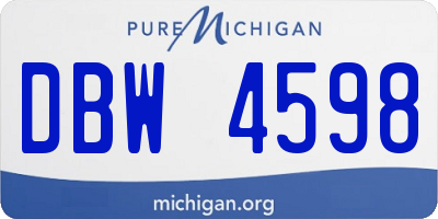 MI license plate DBW4598