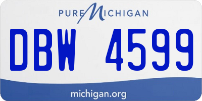 MI license plate DBW4599