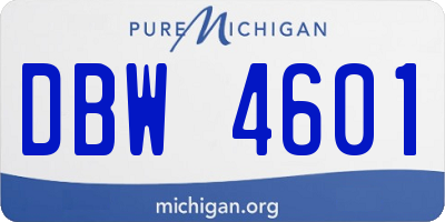 MI license plate DBW4601