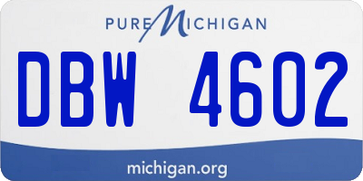 MI license plate DBW4602