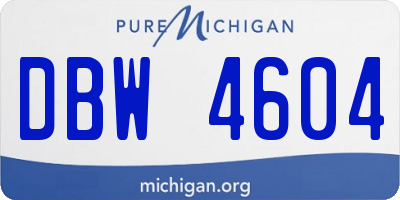 MI license plate DBW4604