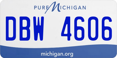 MI license plate DBW4606