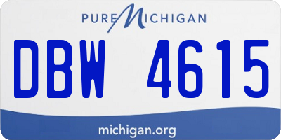 MI license plate DBW4615