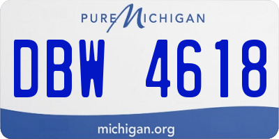 MI license plate DBW4618