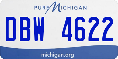 MI license plate DBW4622
