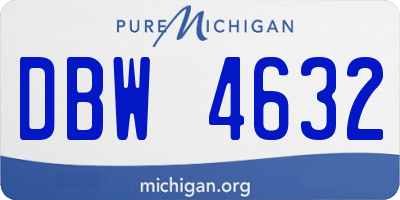 MI license plate DBW4632