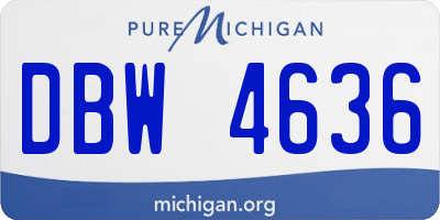 MI license plate DBW4636