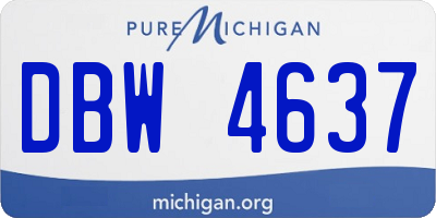 MI license plate DBW4637