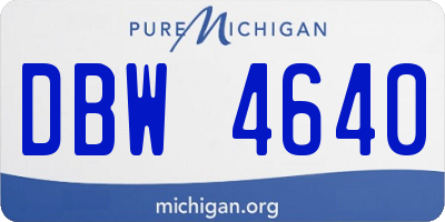 MI license plate DBW4640