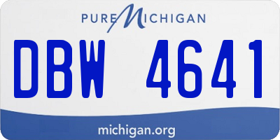 MI license plate DBW4641