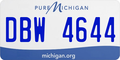MI license plate DBW4644