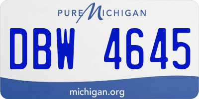 MI license plate DBW4645