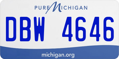MI license plate DBW4646