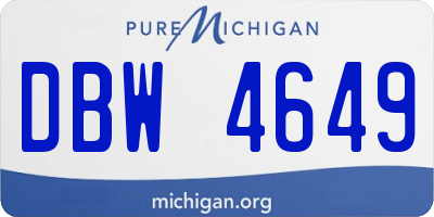 MI license plate DBW4649