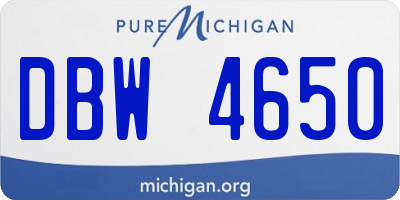 MI license plate DBW4650