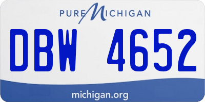 MI license plate DBW4652