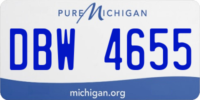 MI license plate DBW4655