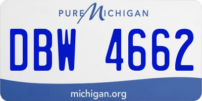 MI license plate DBW4662