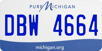 MI license plate DBW4664